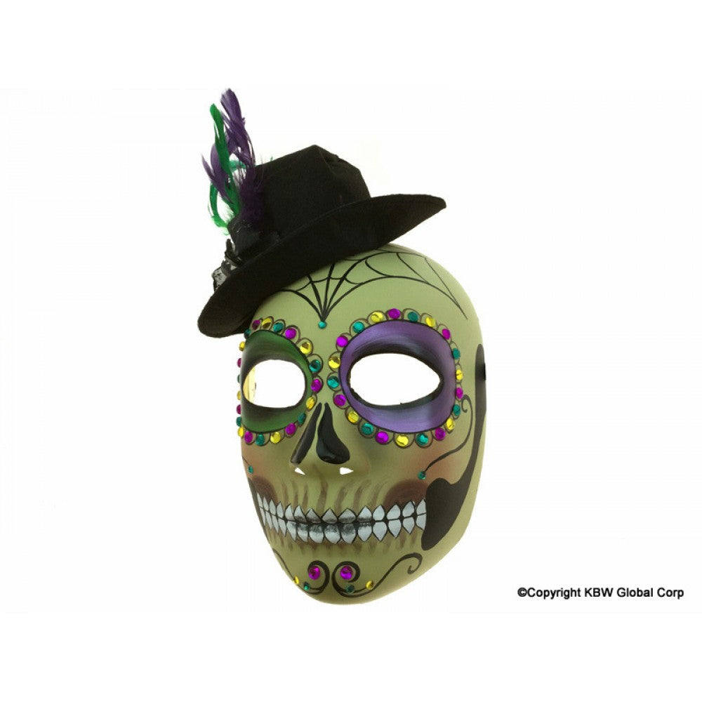Male Mardi Gras Day of Dead Full Face Mask