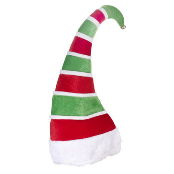 Red and Green Curly Striped Hat
