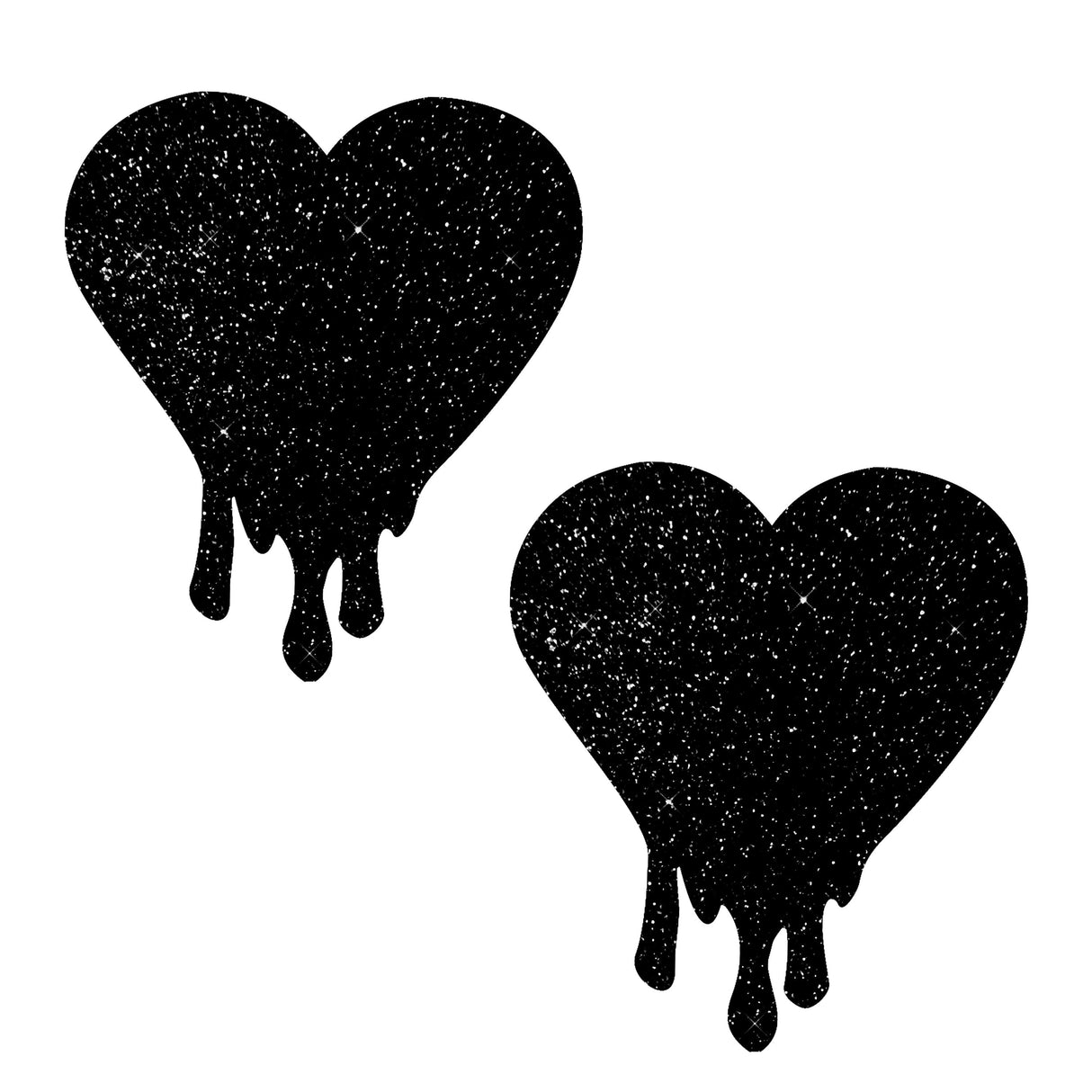 Melty Heart Black Malice Glitter Nipple Cover Pasties