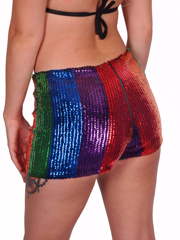 Sequin Shorts w/ Zipper