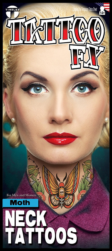 Moth Neck Temporary Tattoo