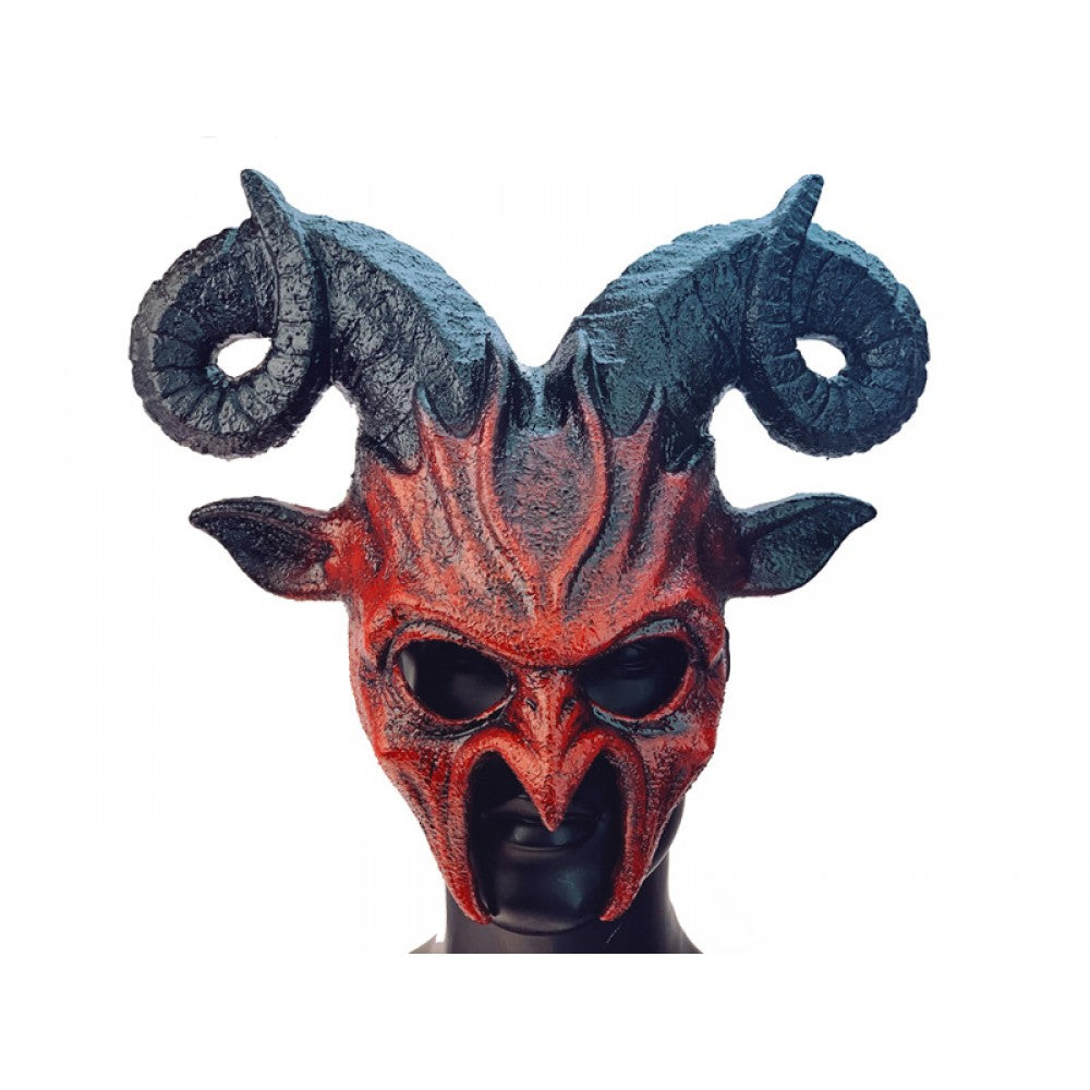 Red Ram Horn Devil Mask