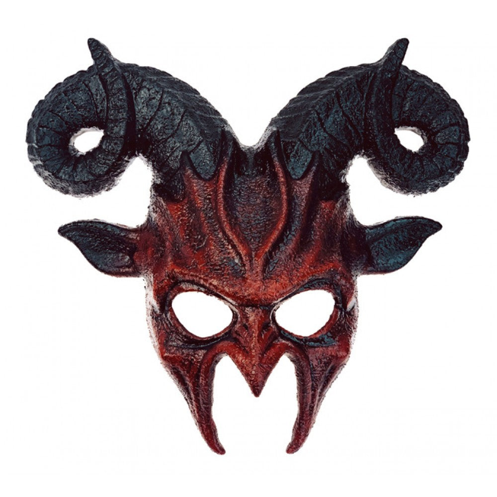 Red Ram Horn Devil Mask