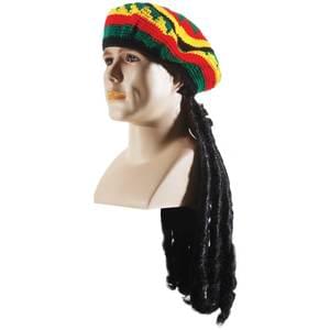 Rasta Hat Knitted w/Wig
