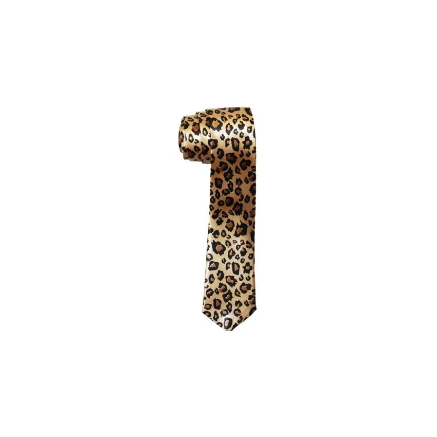 Leopard Print Slim Tie