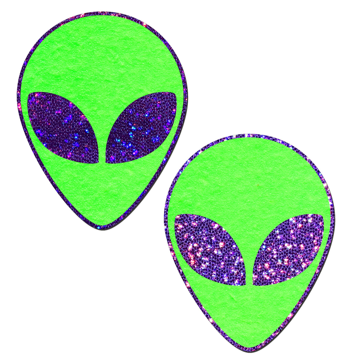 Alien: Glow in the Dark with Glittering Purple Eyes Nipple Pasties