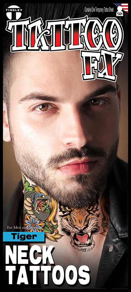 Tiger Neck Temporary Tattoo