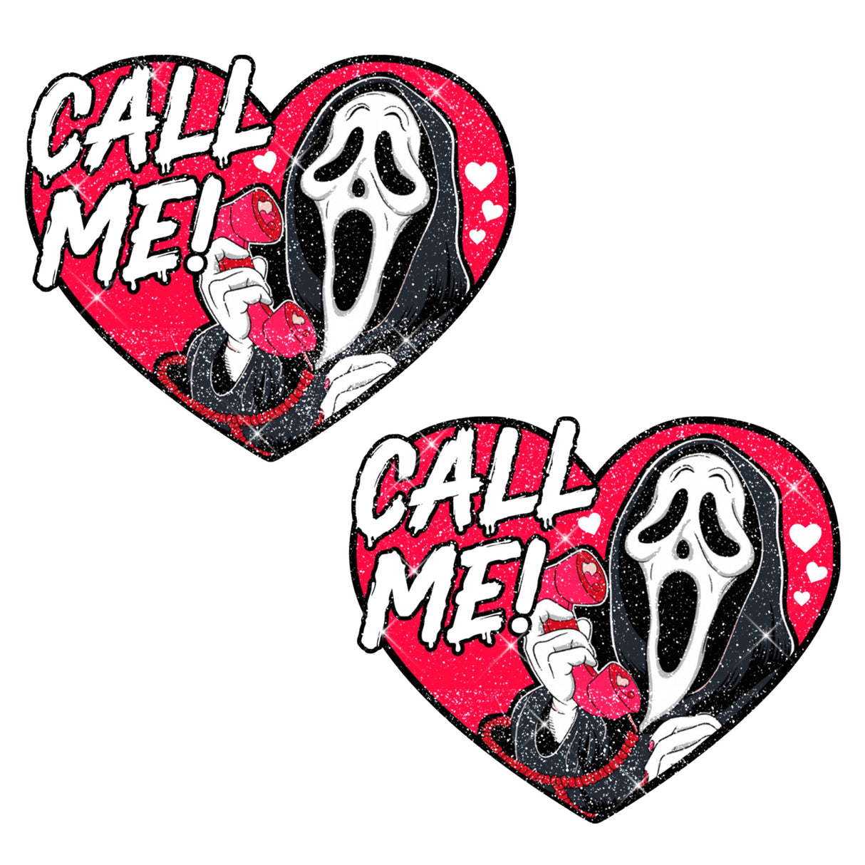 Call me Scream Glitter Heart Pasties