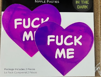 F*ck Me Heart on Pink Glow Stick Pasties