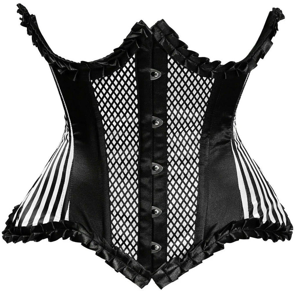 White Burlesque Underwire Curvy Cut Waist Cincher Corset