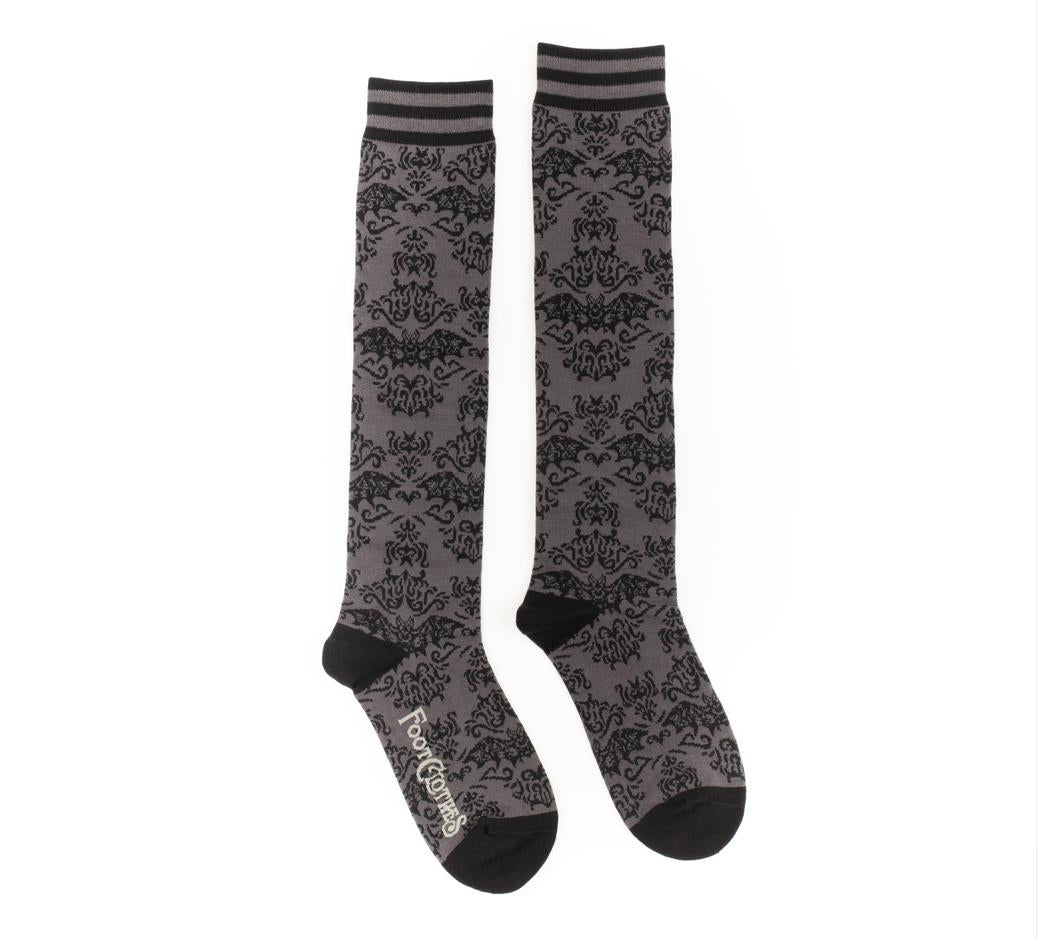 Bat Damask Knee High Socks