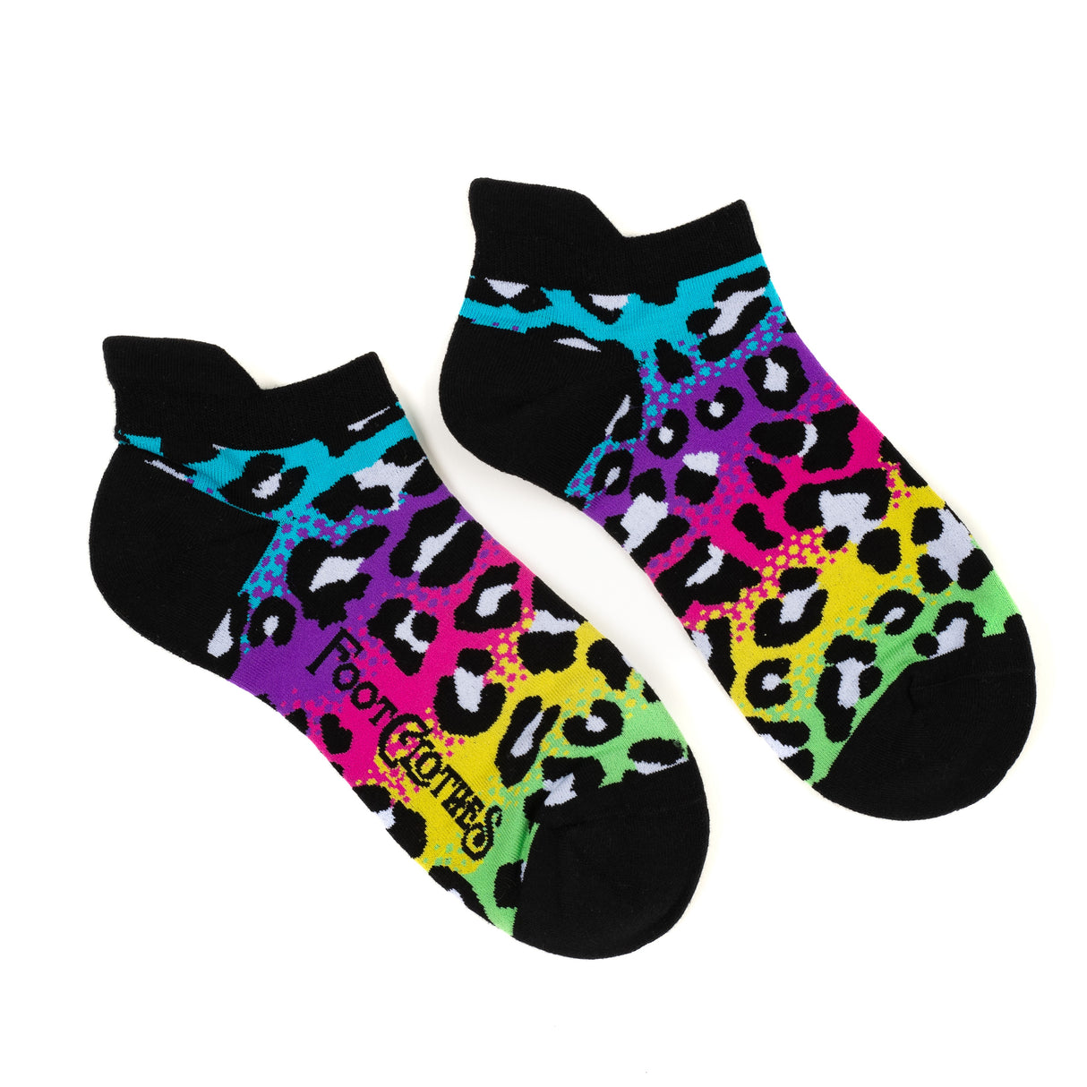 Rainbow Leopard Print Ankle Socks