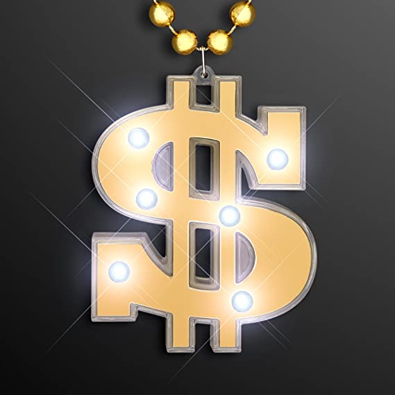 Jumbo Gold LED $ Chain Necklace