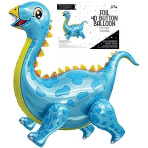 Playful Blue Dinosaur 4D Button Balloon