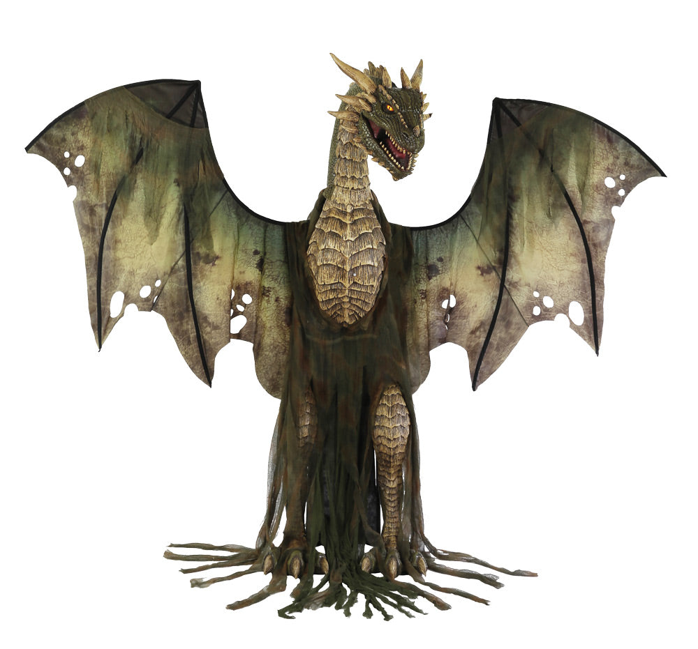 7' Dark Forest Dragon Animated Prop