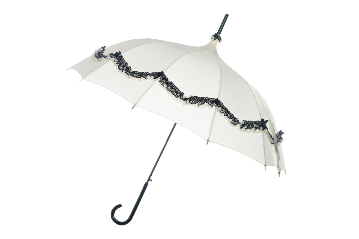 Lace & Cream Pagoda Umbrella
