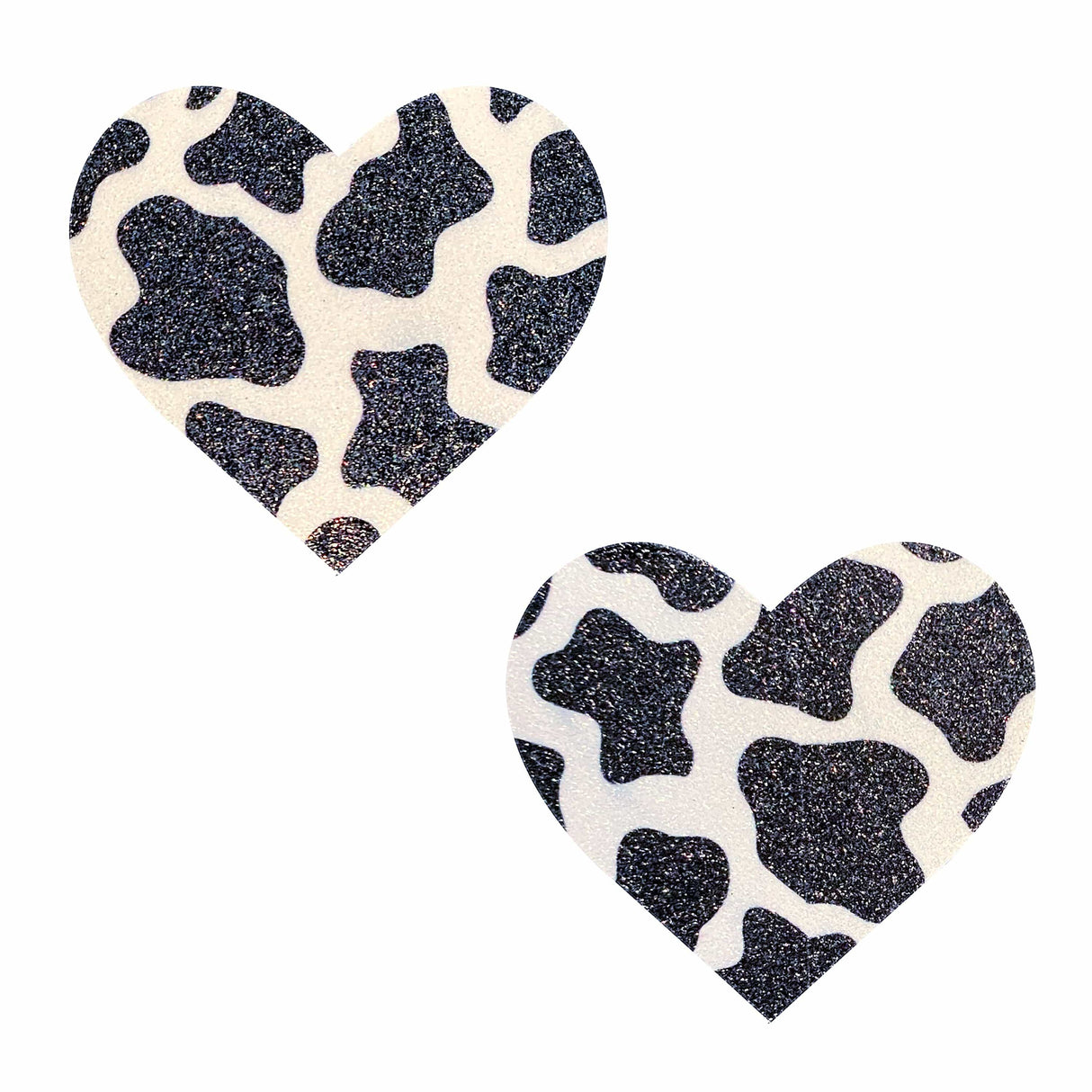 Got Milkies Cow-Print Glitter I Heart U Pasties