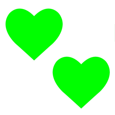 Temperature Reactive Black to Neon Green Heart Nipple Cover Pasties