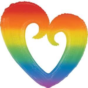 Rainbow Open Heart Balloon