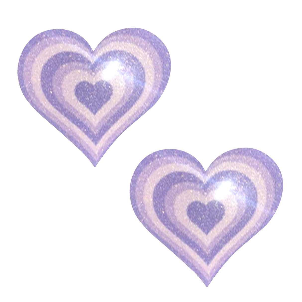 Lavender Candy Heart Glitter Pasties