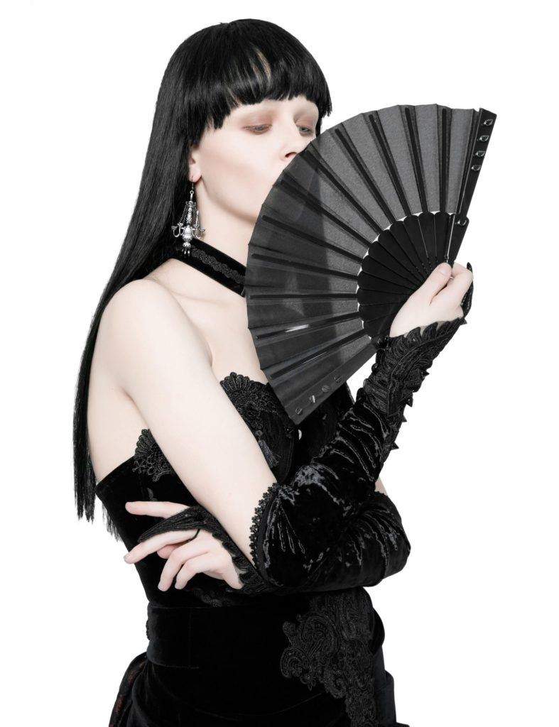 Black Fabric Punk Rivet Fan