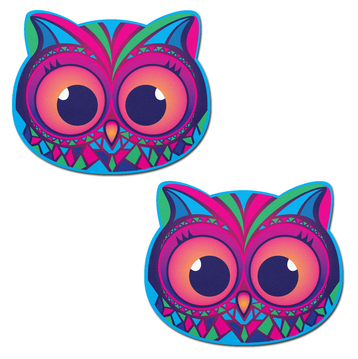 Tribal Multi-Color Trippy Owl Nipple Pasties