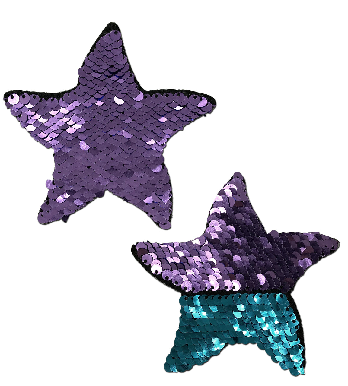 Starfish: Purple & Turquoise Flip Sequin Sea Star Nipple Pasties