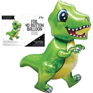Playful T-Rex Dinosaur 4D Button Balloon