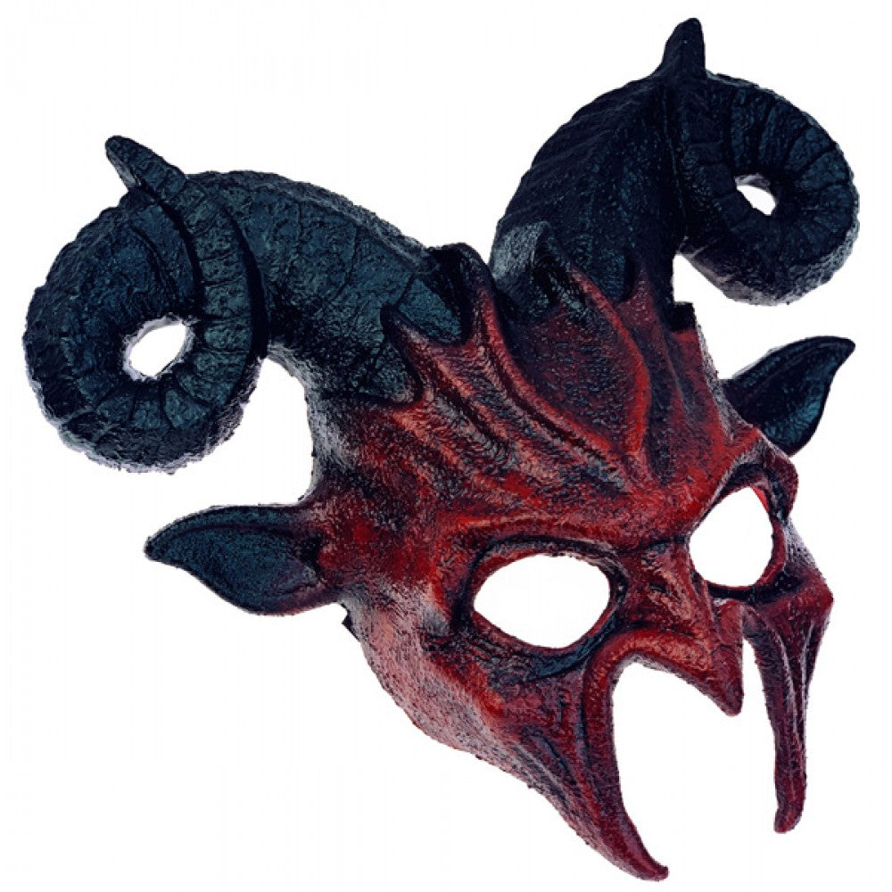 Red Ram Horn Devil Mask