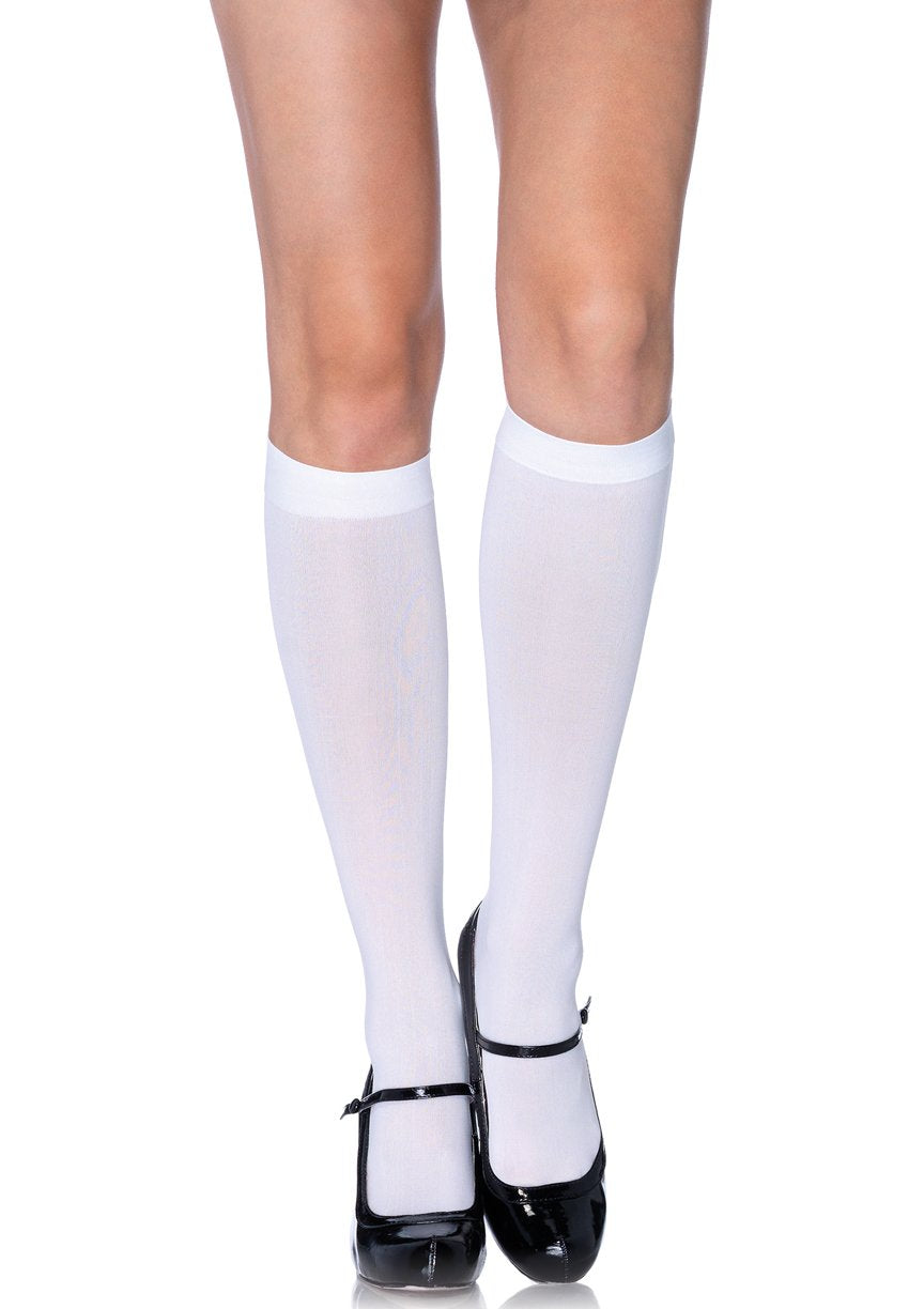 Knee Hi Nylon Opaque White