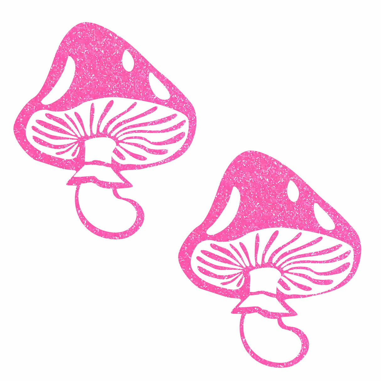 Alice Down The Rabbit Hole Neon Pink Glitter Blacklight Toadstool Pasties