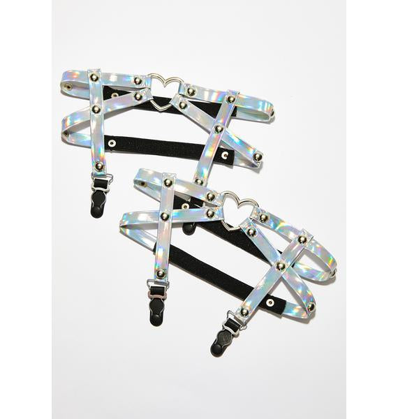 Holographic Leg Garters