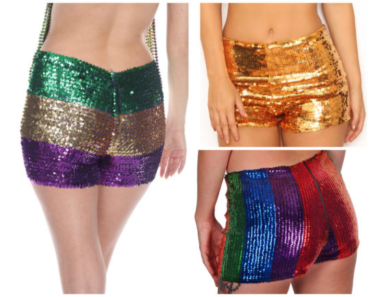 Sequin Shorts w/ Zipper