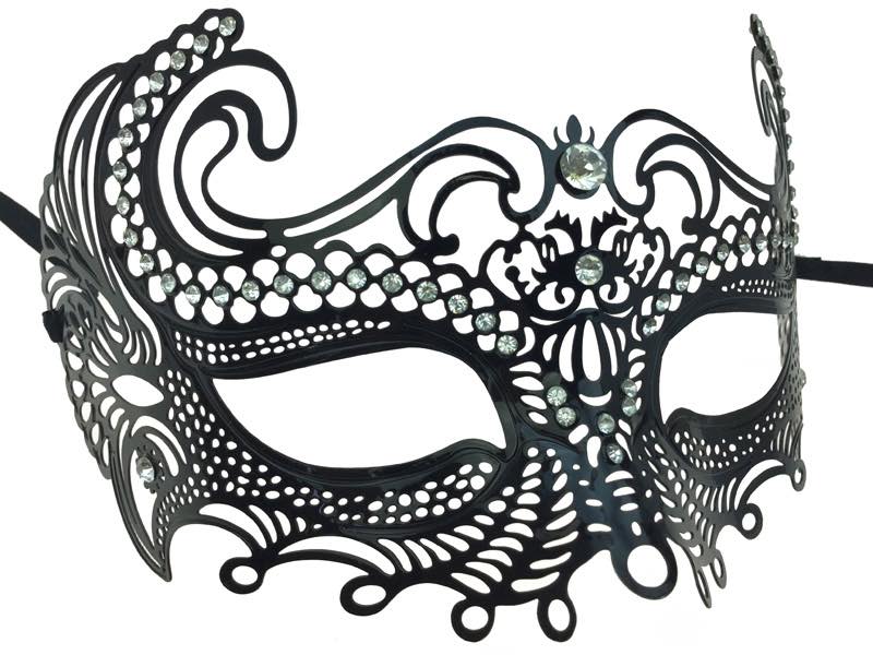 Laser Cut Metal Mask w/ Diamonds