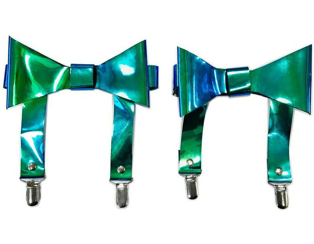 Teal/Blue Holo Garters (set of 2)