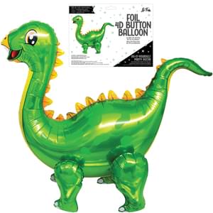 Playful Green Dinosaur 4D Button Balloon