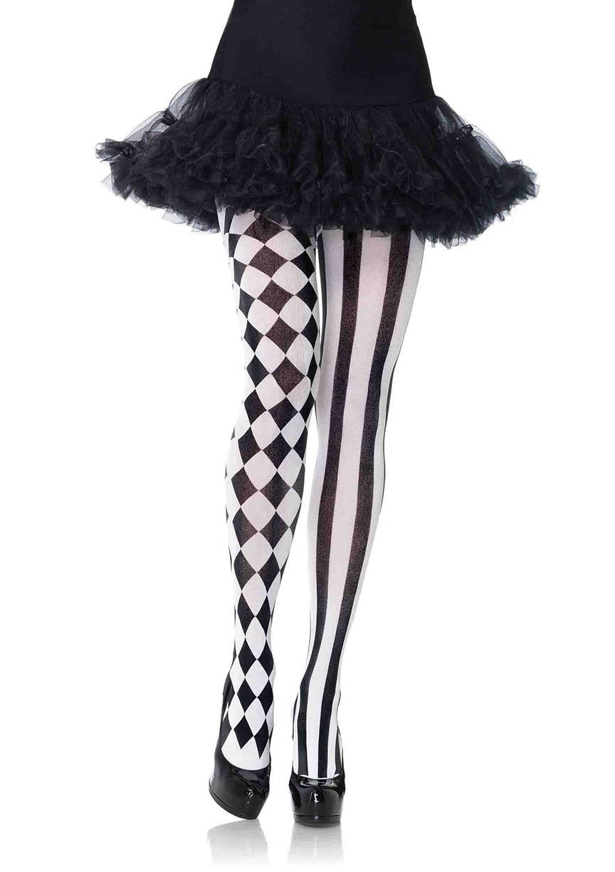 Tight Harlequin Pantyhose Black/White