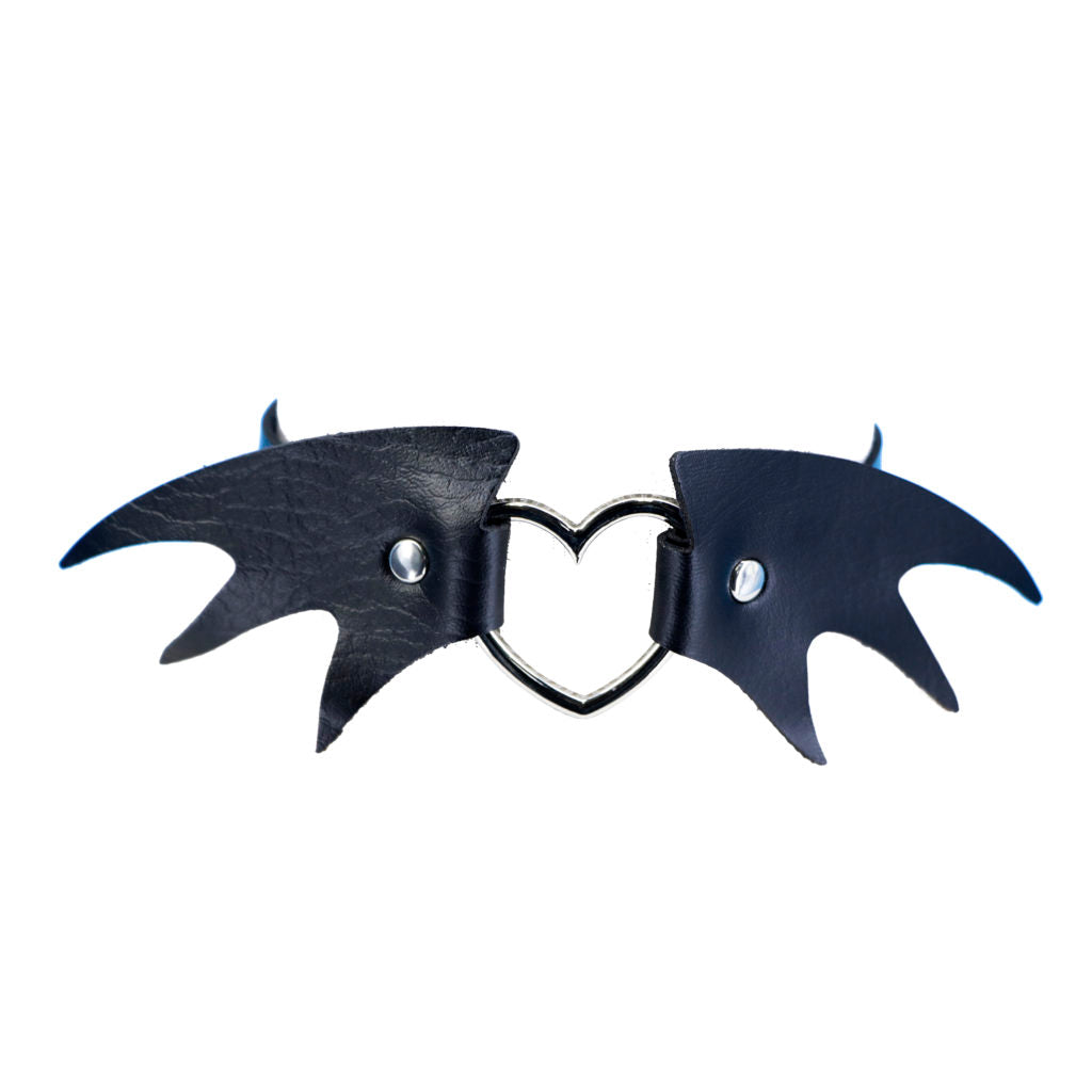 Bat Choker with Heart Ring