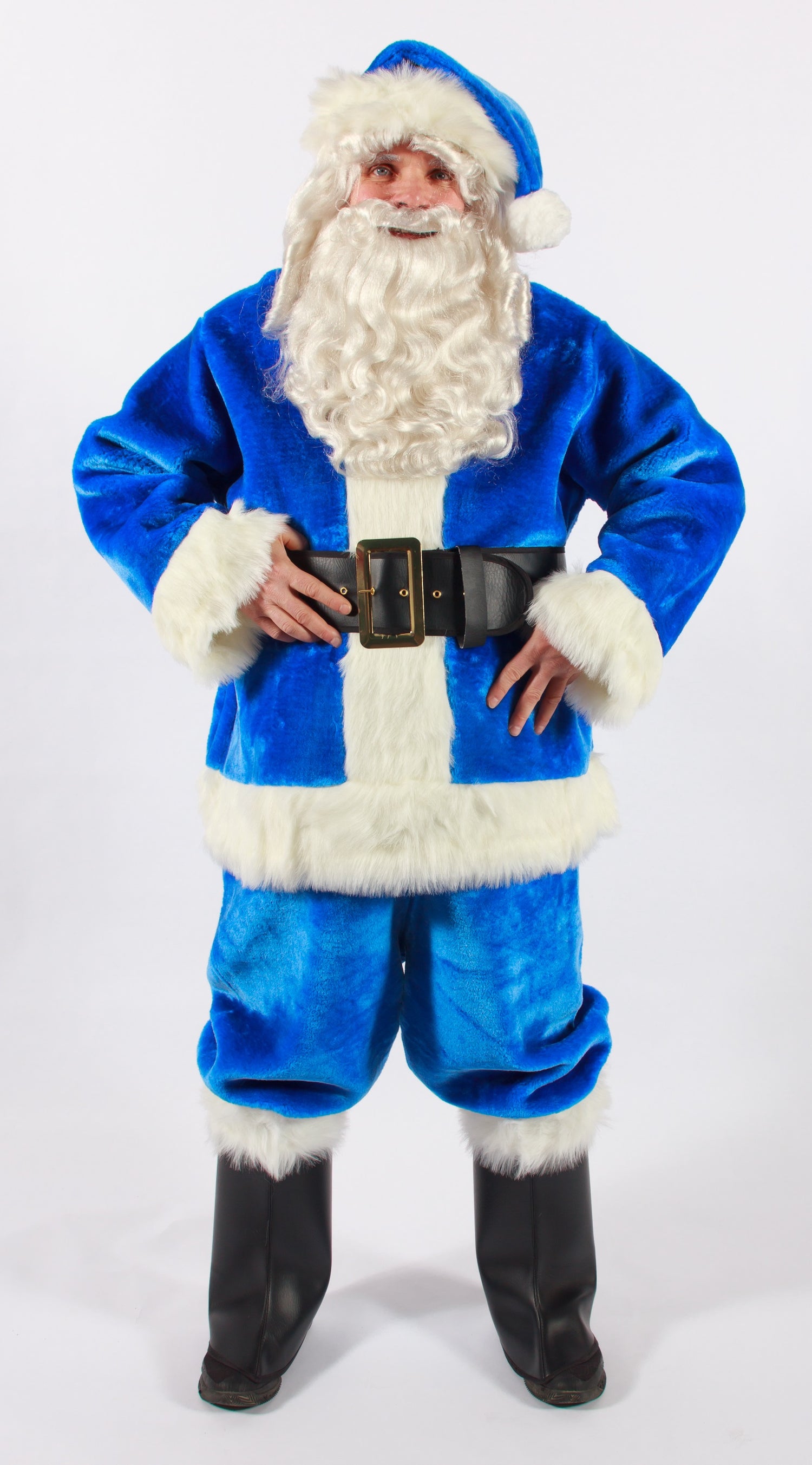Blue Plush Santa Suit