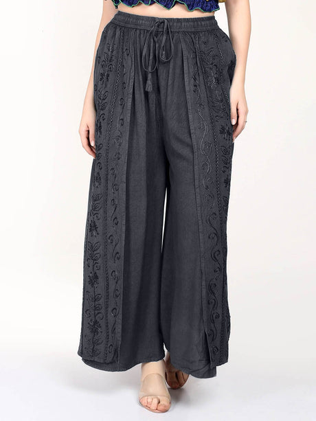 Stonewash Front Slit Pants