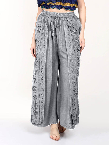 Stonewash Front Slit Pants