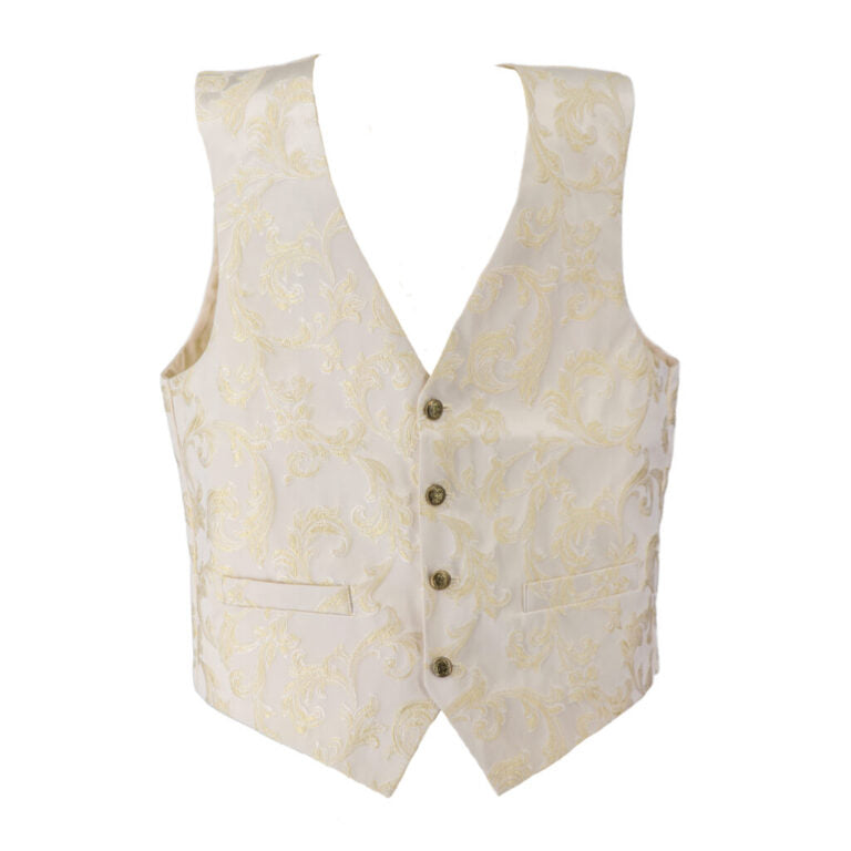 White Paisley Jacquard Pirate Vest