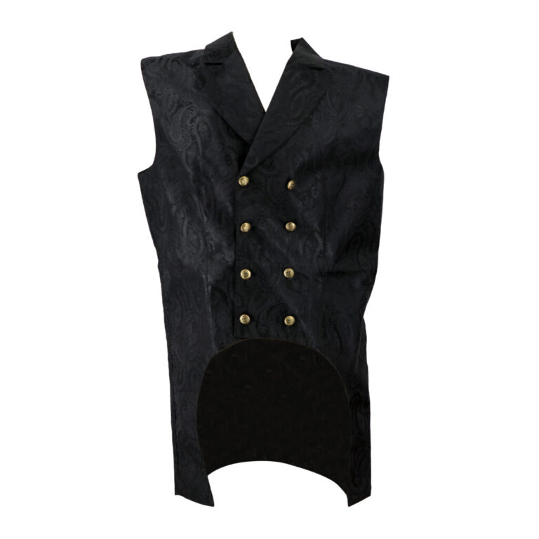 Paisley Satin Jacquard Long Pirate Vest