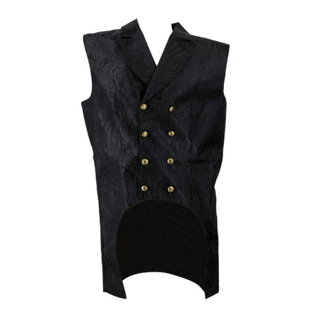 Paisley Satin Jacquard Long Pirate Vest