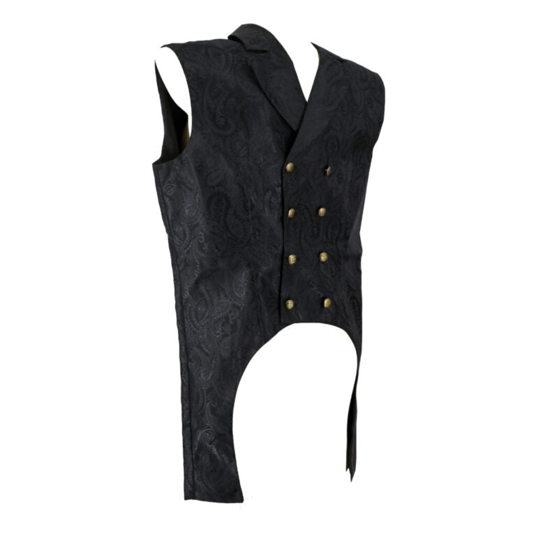 Paisley Satin Jacquard Long Pirate Vest