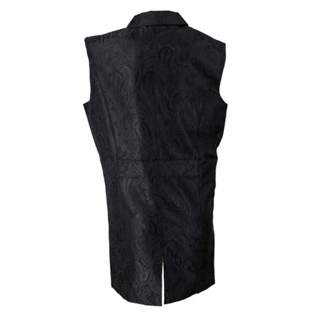 Paisley Satin Jacquard Long Pirate Vest