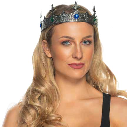 Gray Metal Crown with Blue Jewels