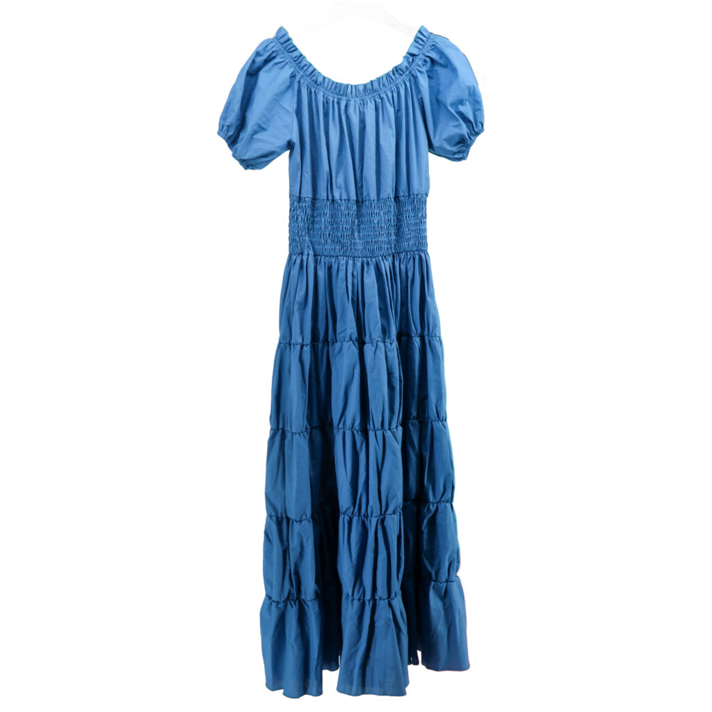 Off the Shoulder Chemise Dress in Blue