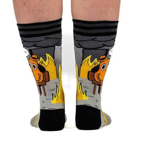 This is Fine: Noir Edition Crew Socks