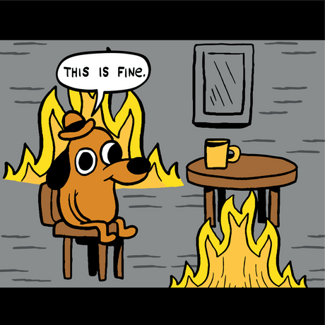 This is Fine: Noir Edition Crew Socks